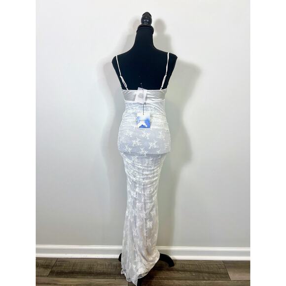 Majorelle Leonie Gown Maxi in White Size XS Floral Lace Sleeveless Lined Wedding - Picture 3 of 5